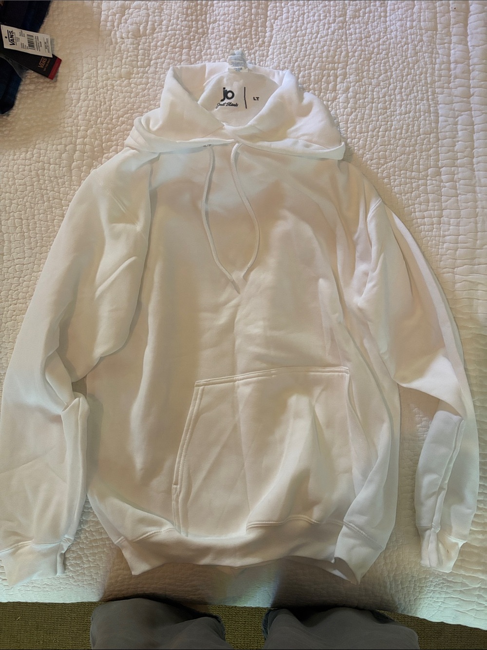 Just Blank White Men's Pullover Hoodie